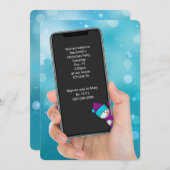 クリスマスパーティー文字メッセージ 招待状 (正面/裏面)