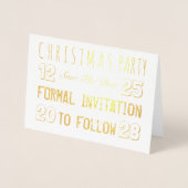 クリスマスパーティー日付フォイルカードを保存 箔カード (正面)