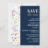 クリスマスパーティー日付紙吹雪の保存 招待状 (正面)