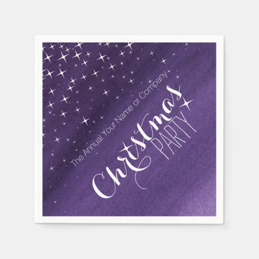 クリスマスパーティー星空の夜のカスタムナプキン スタンダードカクテルナプキン (正面)