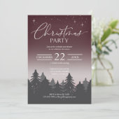 クリスマスパーティー星空の夜景レッド 招待状 (スタンド正面)