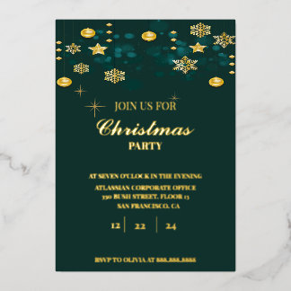 クリスマスパーティー束 箔招待状