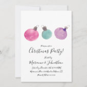 クリスマスパーティー水カラーオーナメントハンド絵を描 招待状 (正面)