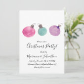 クリスマスパーティー水カラーオーナメントハンド絵を描 招待状 (スタンド正面)