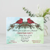 クリスマスパーティー水カラー深紅色招待状 案内状 (スタンド正面)