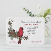 クリスマスパーティー水カラー深紅色招待状 案内状 (スタンド正面)