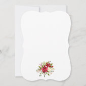 クリスマスパーティー水彩フローラポインセチア 招待状 (裏面)