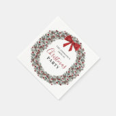 クリスマスパーティー水彩リース スタンダードカクテルナプキン (角)