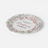 クリスマスパーティー水彩リース ペーパープレート (アングル)