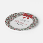 クリスマスパーティー水彩リース ペーパープレート (アングル)