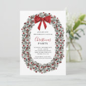 クリスマスパーティー水彩リース 招待状 (スタンド正面)