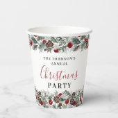 クリスマスパーティー水彩リース 紙コップ (裏面)