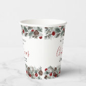 クリスマスパーティー水彩リース 紙コップ (右)