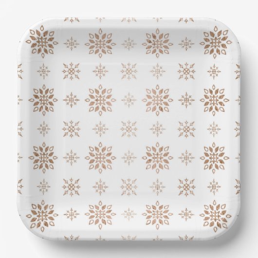 クリスマスパーティー水彩冬の雪片 ペーパープレート (正面)