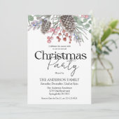 クリスマスパーティー水彩植物学 招待状 (スタンド正面)