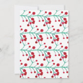 クリスマスパーティー水色ベリーハンド絵を描 招待状 (裏面)