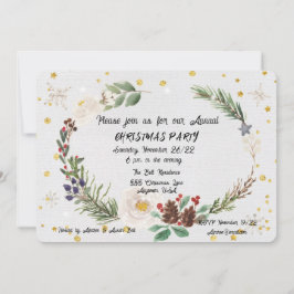 クリスマスパーティー水色 案内状