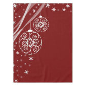 クリスマスパーティー白オーナメント星赤エレガント テーブルクロス (正面)