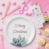 クリスマスパーティー砂漠植物多肉質 ペーパープレート (パーティー)