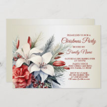 クリスマスパーティー紅白の花の休日エレガント