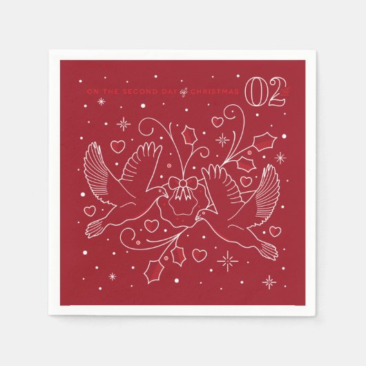 クリスマスパーティー紙ナプキンス スタンダードカクテルナプキン (正面)