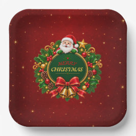 クリスマスパーティー紙皿 編集可能 ペーパープレート