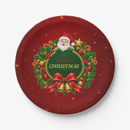 クリスマスパーティー紙皿 編集可能 ペーパープレート