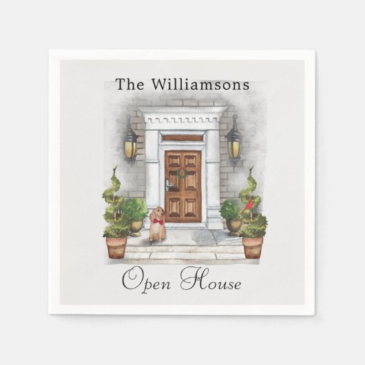 クリスマスパーティー紙 スタンダードカクテルナプキン (正面)