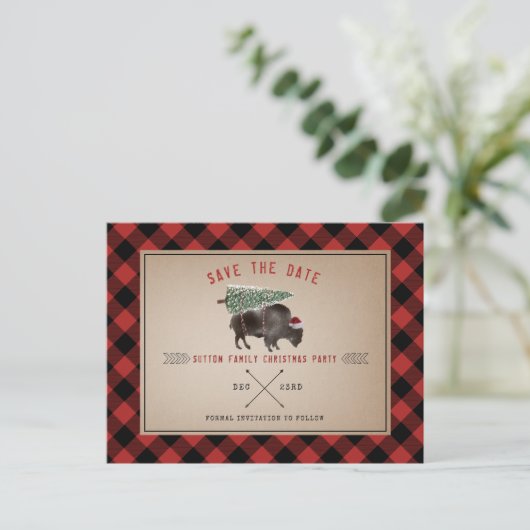 クリスマスパーティー素朴バッファローサンタセーブ シーズンポストカード (スタンド正面)