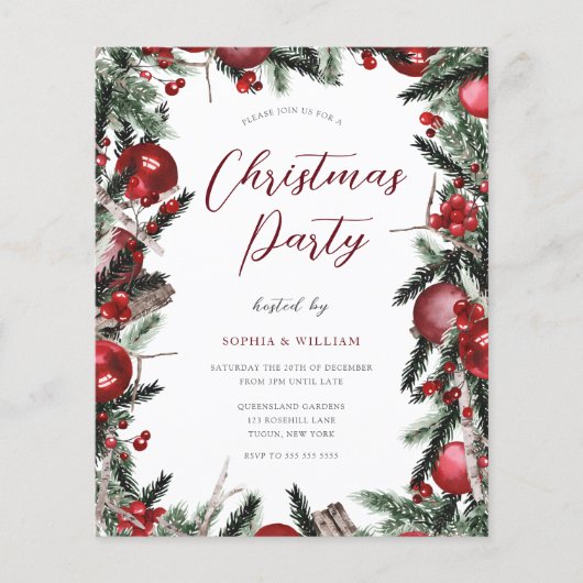 クリスマスパーティー縁どフェスティバル予算招待状 (正面)