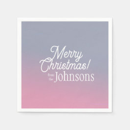 クリスマスパーティー薄紫ピンクグラデーション スタンダードカクテルナプキン