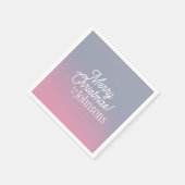 クリスマスパーティー薄紫ピンクグラデーション スタンダードカクテルナプキン (角)