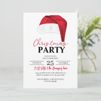 クリスマスパーティー誕生日クリスマスディナーサンタハット 招待状