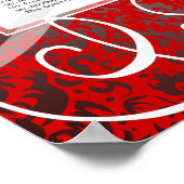 クリスマスパーティー赤い渦巻き8テーブル座席表 ポスター (角)