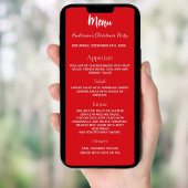 クリスマスパーティー赤い白いディナーカード 招待状