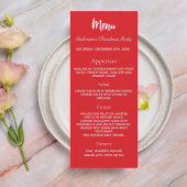 クリスマスパーティー赤い白いディナーカード 招待状