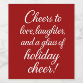 クリスマスパーティー赤い白い愛の笑い応援 ワインラベル (シングルラベル)