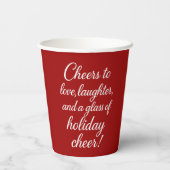 クリスマスパーティー赤い白い愛の笑い応援 紙コップ (裏面)