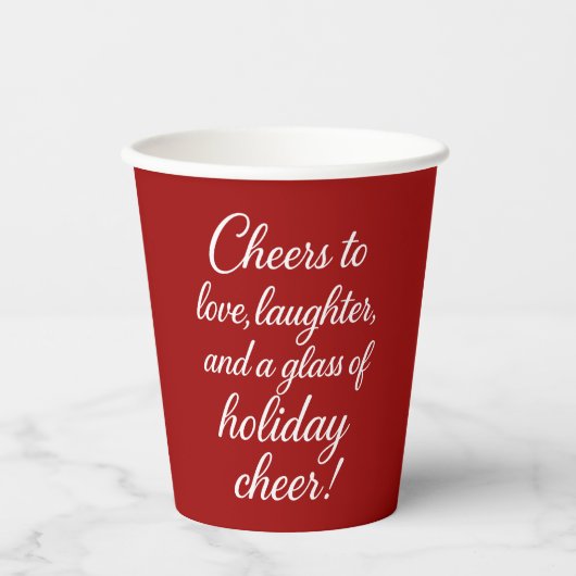 クリスマスパーティー赤い白い愛の笑い応援 紙コップ (正面)