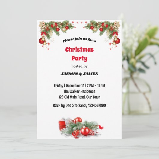 クリスマスパーティー赤い緑の玉石投資 招待状 (スタンド正面)