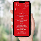 クリスマスパーティー赤トナカイのディナーカード 招待状