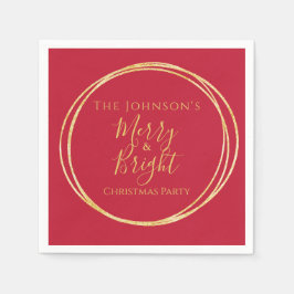 クリスマスパーティー赤金ゴールド スタンダードカクテルナプキン