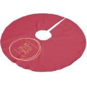 クリスマスパーティー赤金ゴールド ブラッシュドポリエステルツリースカート (アングル)