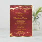 クリスマスパーティー赤金ゴールド 招待状 (スタンド正面)