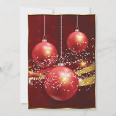 クリスマスパーティー赤金ゴールド 招待状 (裏面)