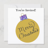 クリスマスパーティー金ゴールドオーナメントボール シーズンカード (正面)