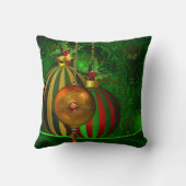 クリスマスパーティー金ゴールドグリーンレッドクリスマスデコレーション クッション (裏面)