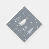 クリスマスパーティー金ゴールドスターズブルー スタンダードランチョンナプキン (角)