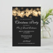 クリスマスパーティー金ゴールド《写真》ぼけ味灯 招待状 (スタンド正面)