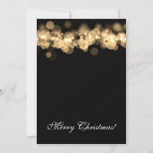 クリスマスパーティー金ゴールド《写真》ぼけ味灯 招待状 (裏面)